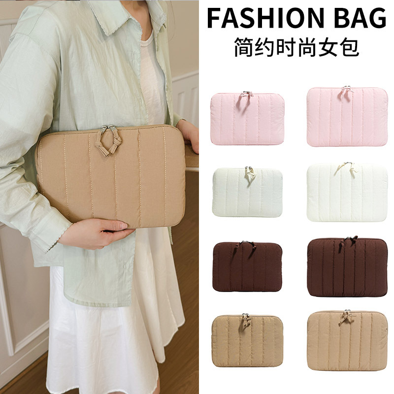 Korean Ins Tablet Storage Bag Simple Striped Embroidery Minimalist 11/13/ 15inch Inch Laptop Protective Case