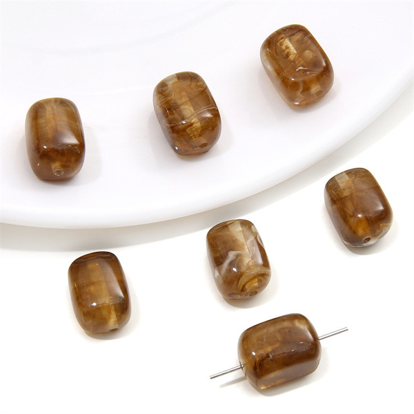 Acrylic amber rectangular beads