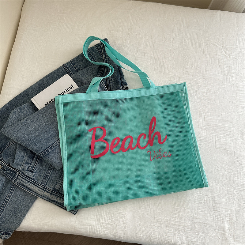 Bolsas de tela de gran capacidad bolsas de mano para salir bolsas de playa de moda natación almacenamiento de compras portátiles mujeres 2024 nuevo