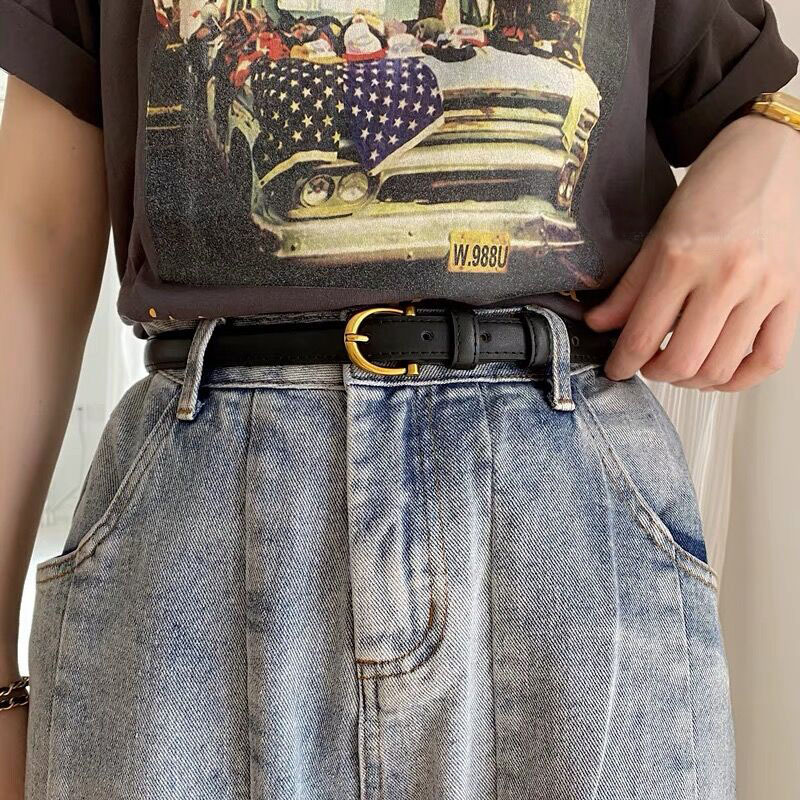 Retro Cowhide Belt For Women, Simple And Versatile Leather Belt_voghion.com
