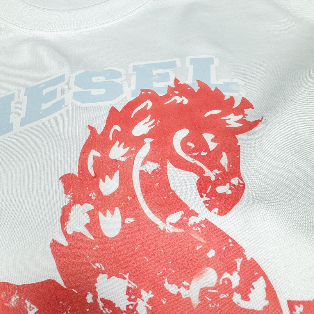 Transfronterizo dieseldie camiseta de verano nuevo camiseta de manga corta algodón impresión de moda de cuello redondo hombre y mujer media manga