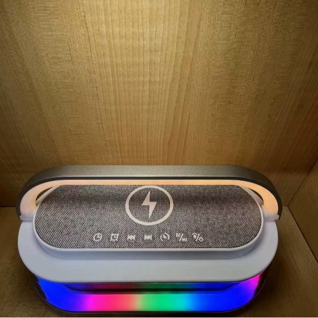 クロスボーダー人気ホワイトノイズ時間目覚まし時計ワイヤレスbluetoothスピーカーワイヤレス充電ハンディスタンドラジオナイトライト|undefined