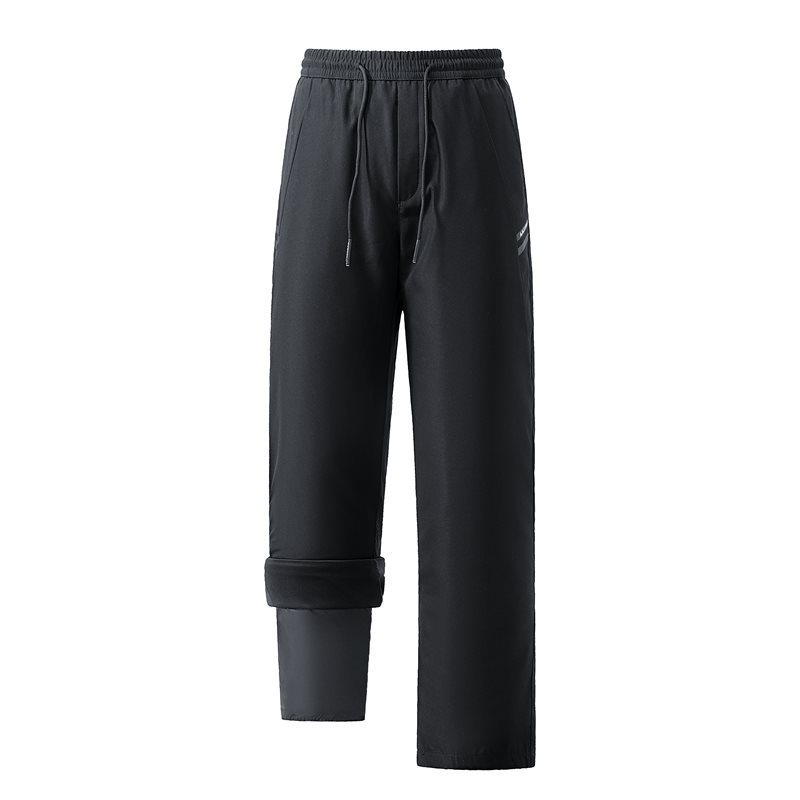 Men's winter down pants, thickened and warm, 80% white duck down, loose fit, plus size, outdoor sports, cold-proof straight leg pants