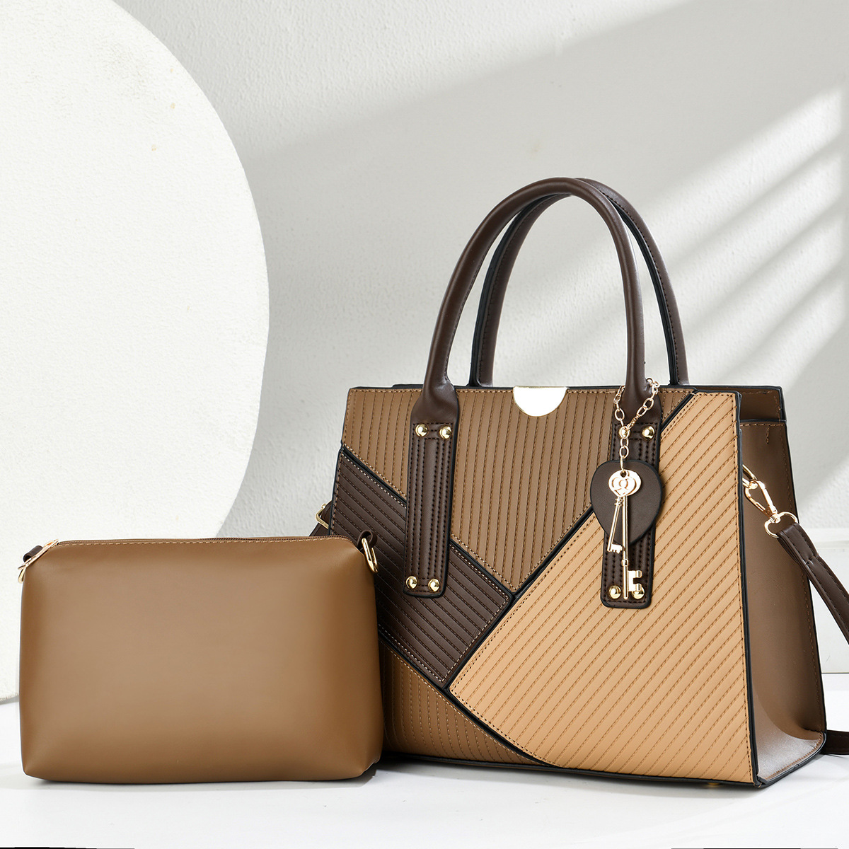 Dos piezas de paquete de bolsos de moda, bolsos de mano retro, bolsos de hombro casuales, bolsos de alta capacidad, bolsos transfronterizos