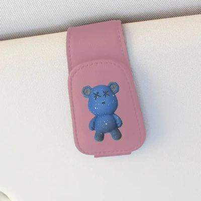 Car Glasses Clip/Bill Clip, Creative car glasses clip - pink-blue-bear