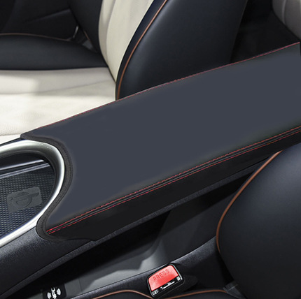 Interior, BYD Dolphin Armrest box - dolphin-black-leather-red-stitching-without-logo