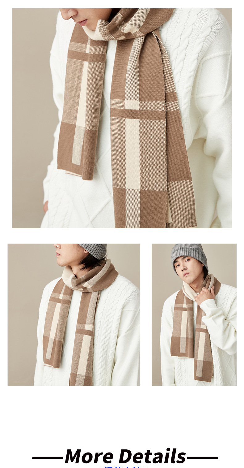 Herrenschal Winter Warm Gestrickter Schal Für Den Kalten Herbst_voghion.com