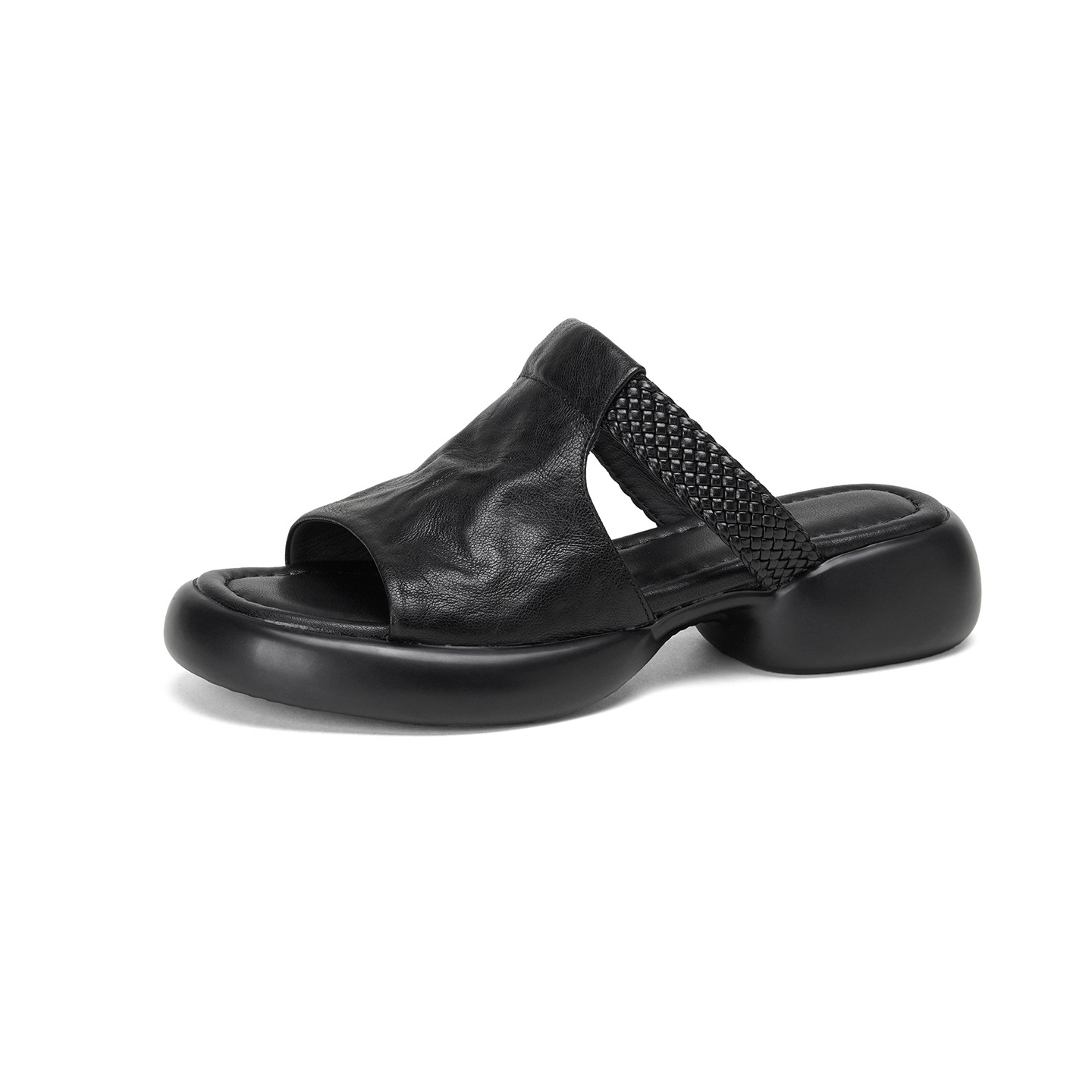 Sandal nữ đế bệt 4cm dáng xỏ ngón mùa hè đơn giản — đen chi tiết 15