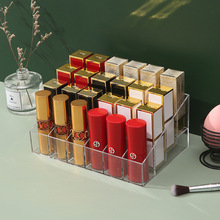 透明24格化妆品架 化妆品盒 口红展示架化妆品收纳盒桌面整理格盒