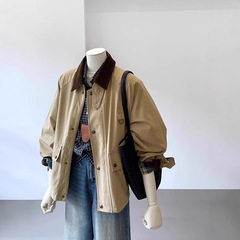 カーキ色ファッション風衣コート女性秋冬新作韓国系高級感超綺麗小香風ジャケット上着