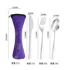 Tableware stainless steel, street set, handheld cloth bag, fork, spoon, suitable for import, 3 piece set