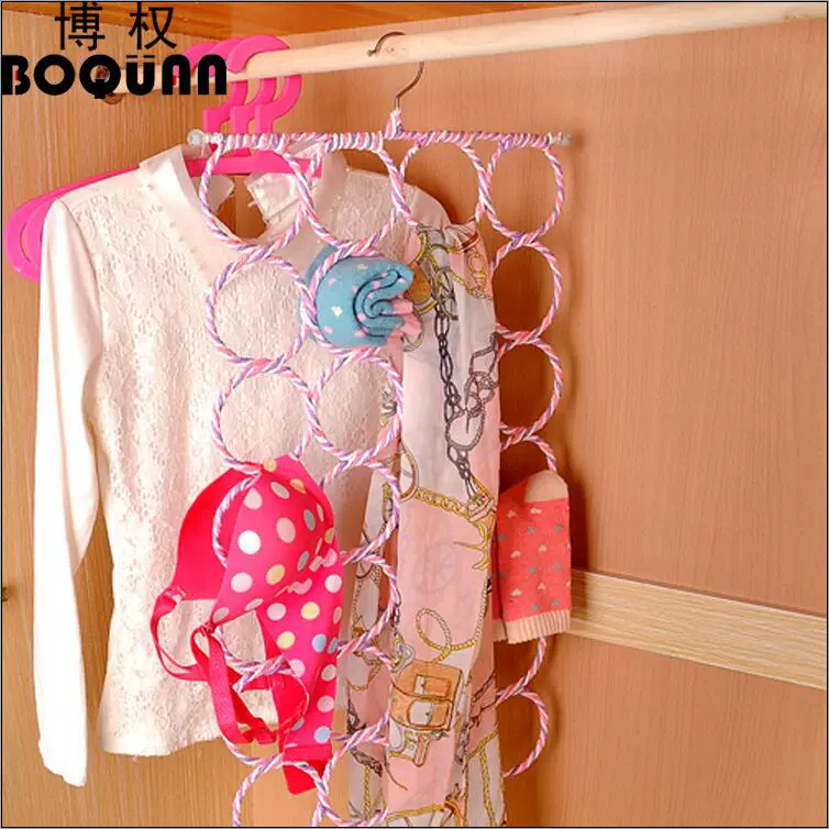 Бытовой шкаф Многофункциональная стойка для хранения шарфов 28 кольцевых шарфов Круглая вешалка для одежды Кольцевая вешалка Шелковый шарф Вешалка для воротника