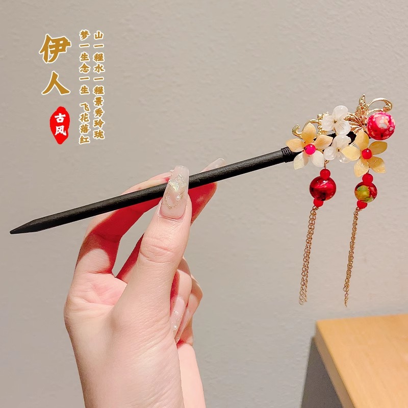 Pinzas de cabello de madera para mujeres nuevos pinzas de estilo chino de alto nivel diarios vestido de caballo de viaje antiguo sándalo bandeja de cabello pinzas de cabello tocado