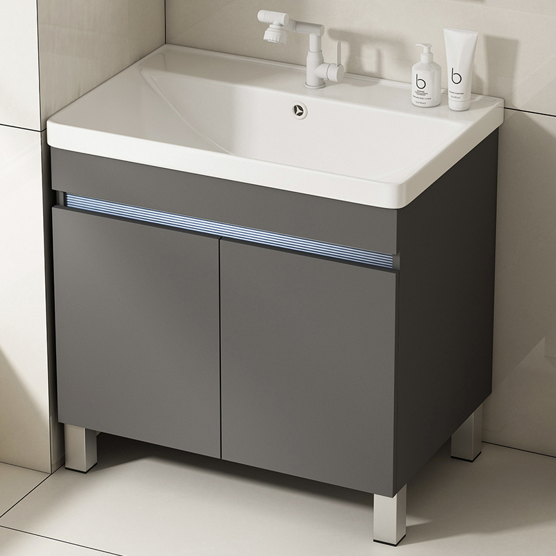 Deepened Basin Honeycomb Aluminum Bathroom Floor-Standing Integrated Ceramic Washbasin Combination Washstand Balcony Washbasin