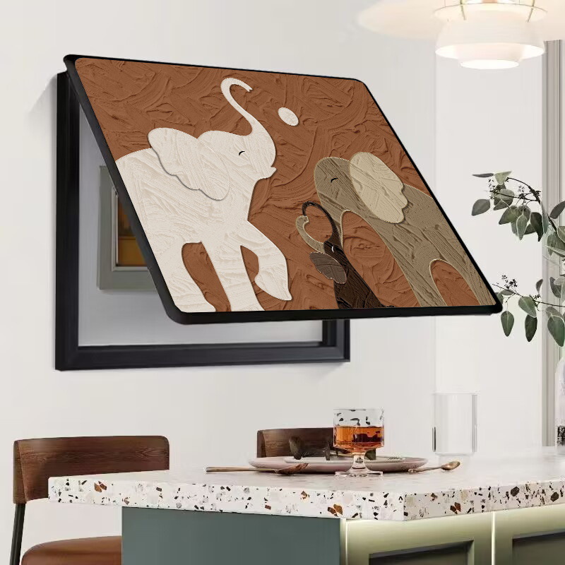 Caja de medidor, pintura decorativa, oclusión, caja de interruptor sin agujeros, caja de distribución, sala de estar, comedor, pintura de porcelana de cristal, simplicidad moderna, lujo ligero