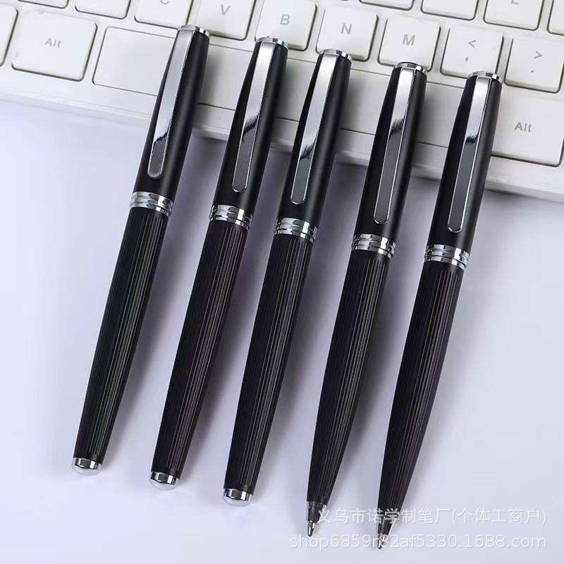 Spot Black Frosted Signature Pen Corporate Office Metal Ball Pen Printable Logo Business Meeting Gift Pen