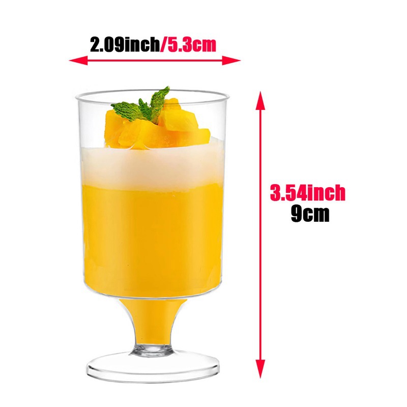 Vasos desechables transparentes para postres con tapa y cuchara, para gelatina y mousse