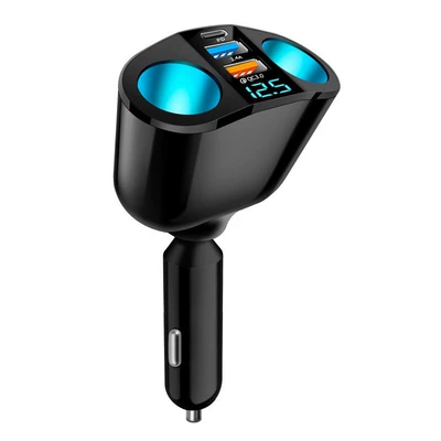 Display, Qc3.0 Fast Charging, Multifunctional – Mobil şarj cihazları - c128-rotating-pdqc3024a-dual-ac-real-time-digital-display