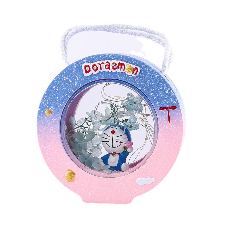 Creativo Pikachu vidrio de doble cara lámpara de noche portátil chica corazón ambiente decoración de la habitación adornos regalos de día de San Valentín