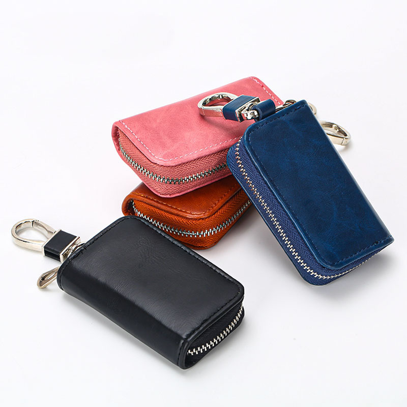 New Style Waist-Mounted Multifunctional Men's Key Bag Pu Car Household Key Bag Leather Gift Key Bag Wholesale