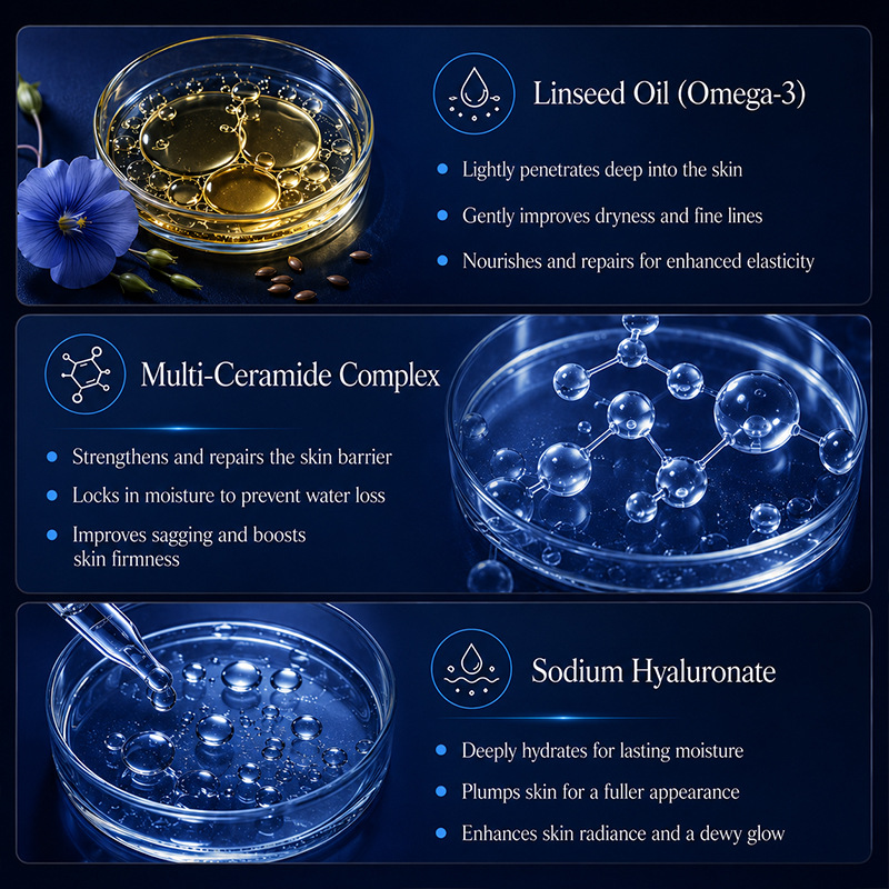 Sérum Facial con Ceramidas y Omega-3 Hidratante y Reparador para Cuidado Facial