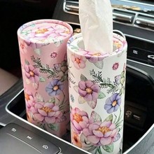 卡通图案圆筒形车载纸巾筒纸巾盒儿童生日派对餐巾纸盒圆形纸巾盒