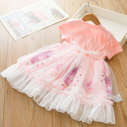 Kuromi 2024 summer new style girls dress Lolita princess dress lace tutu skirt birthday dress