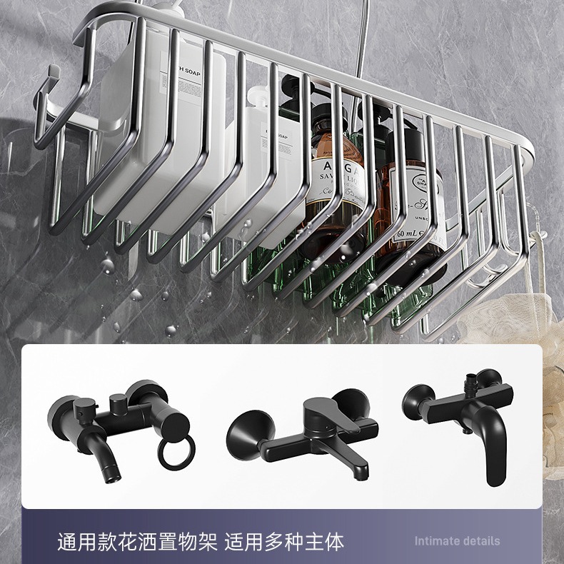 Baño sin perforaciones estante de ducha baño gel de ducha inodoro almacenamiento champú baño estante ducha