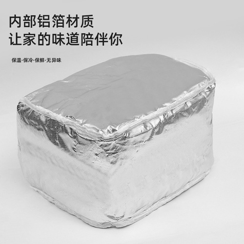 Insulated Lunch Bag, Food Container Bag, Leak-Proof and Oil-Proof Portable Lunch Bag for Students and Office Workers, Thick Insulated Meal Bag with Handle