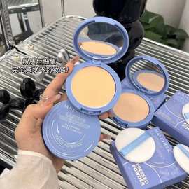 美茜儿遮瑕粉饼持久清透散粉补妆蜜粉防水提亮定妆粉高光粉膏跨境