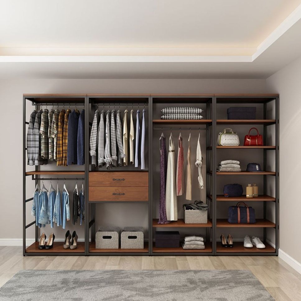 Open Wardrobe Coat Rack Bedroom Floor Hanger Household Combination Hanger Storage Cloakroom Shoe Rack Storage Rack