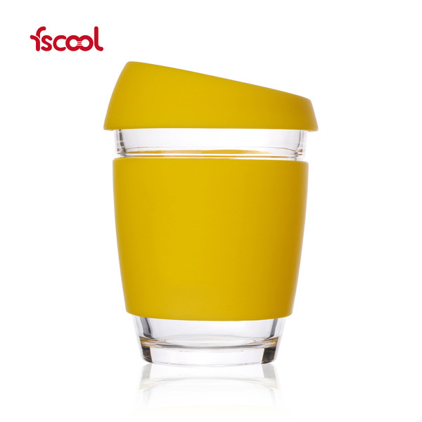 Creative ins solid color silicone glass coffee cup