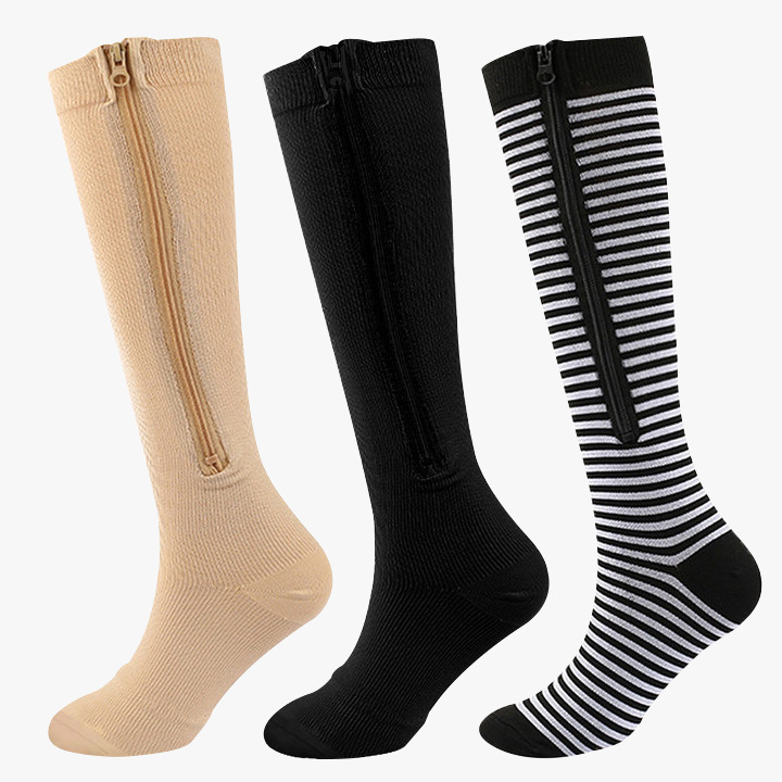 Amazon Explosions Stockings Sports Pressure Socks Compression Zipper Socks Zipsox Stretch Leg Socks Bag Toe