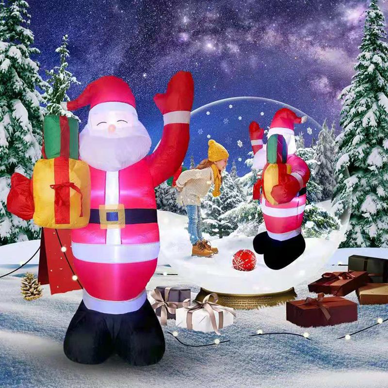 Navidad inflable modelo inflable 1,5 m Santa Claus bolsa de regalo luminosa modelo inflable decoración escena diseño decoraciones