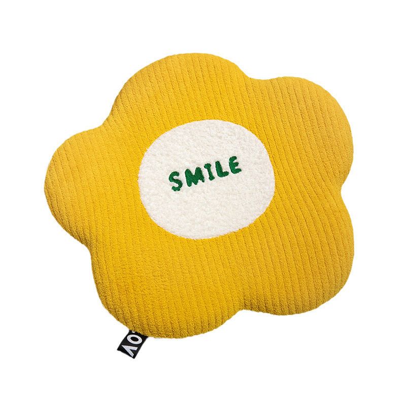 Ins creativo nórdico sonriente flor de memoria almohada de algodón almohada de peluche dormitorio hogar regalo almohada desmontable y lavable
