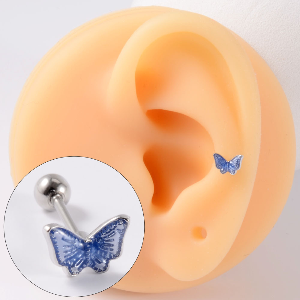 Simple Style Butterfly Stainless Steel Ear Studs Stainless Steel Earrings 1 Piece display picture 4