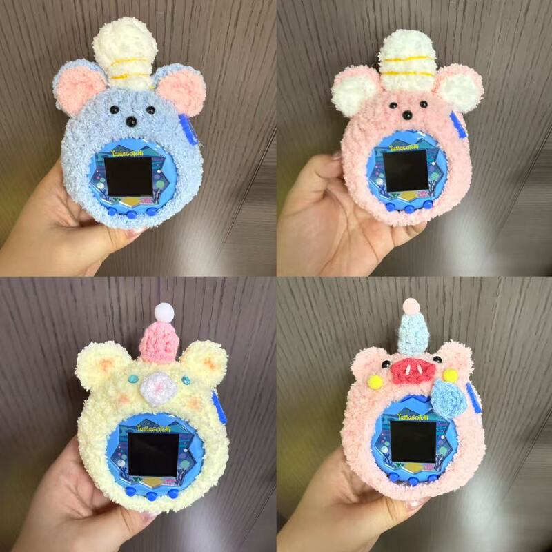 Finished Product 25 New Tamagotchi Chinese Version Paradise Handmade Crocheted Mouse King Wool Plush Protective Cover