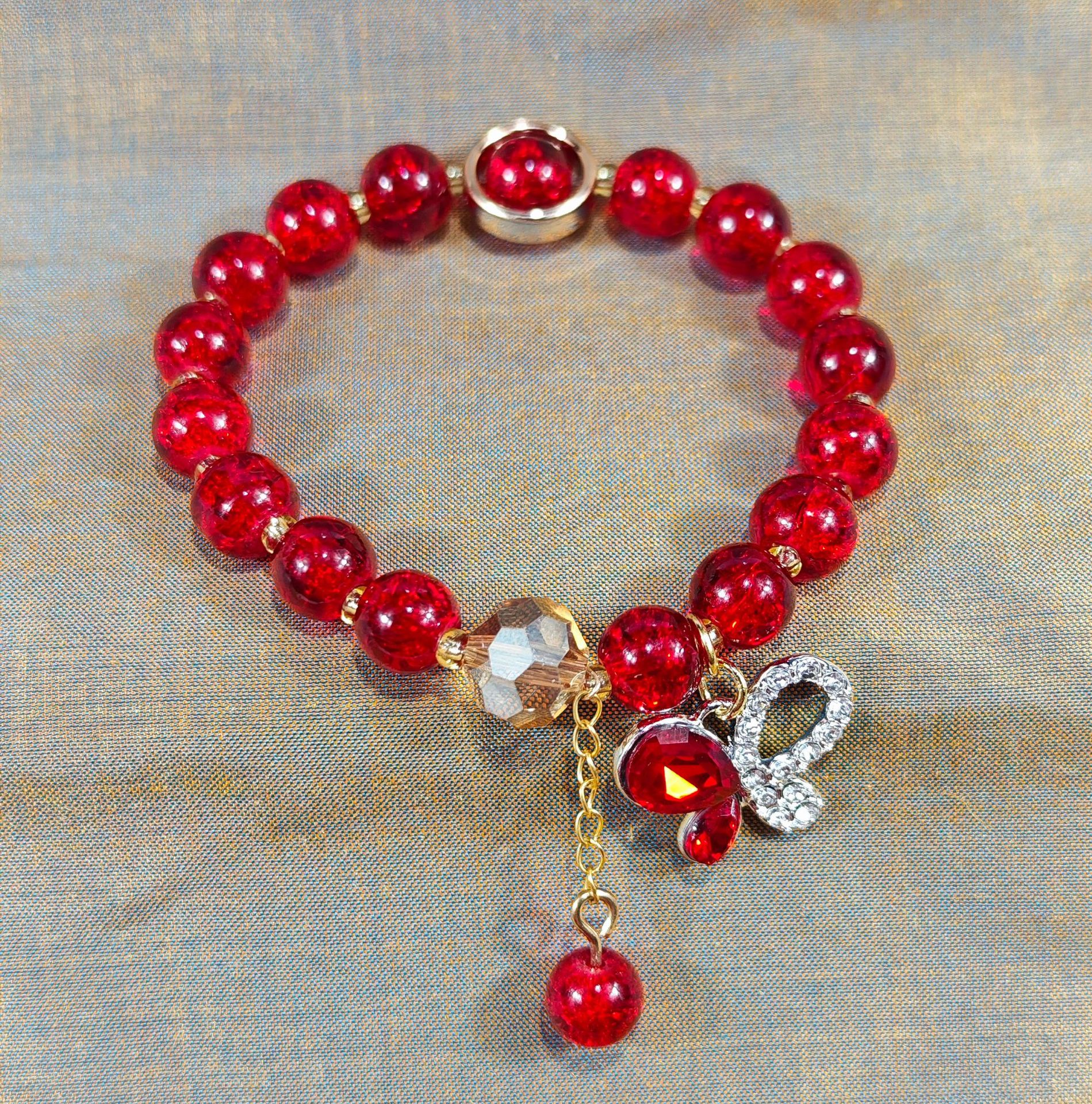 Las celebridades de Internet retro transfronterizas suelen ser todo-fósforo pulsera elástica de estilo ins simple pulsera de moda de lujo ligero, joyería de temperamento