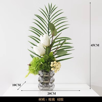회색 꽃병 꽃꽂이 1