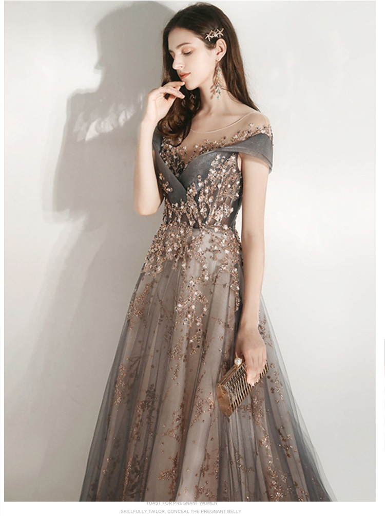 Women's Elegant Evening Gown Birthday Sequin Simple Stylish Perfect For Hostess Annual Meetings New Style Wedding Party Wear_ecoleips.com