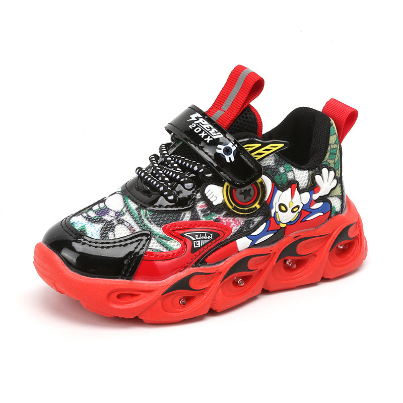 Tecknade barnsporter, små och medelstora kardborreband, lätta pojkskor, nya barnskor hösten 2022_voghion.com