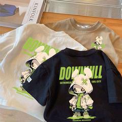 Cotton Short Sleeve T-Shirt Summer New Arrival Children Boys Baby Thin Version Stylish Versatile Top Boys Korean Version Trendy Cool T