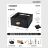 [Black] Multi-function square stove + charcoal + grill pan + iron kettle