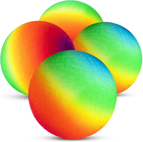 22CM playground ball rainbow style PVC American grass ball children's toy inflatable outdoor sports racket ball printing