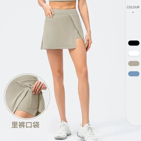 Spring and Summer New Sports Skirt Fake Two-piece Anti-running Skirt Loose Casual Yoga Running Skirt 22436