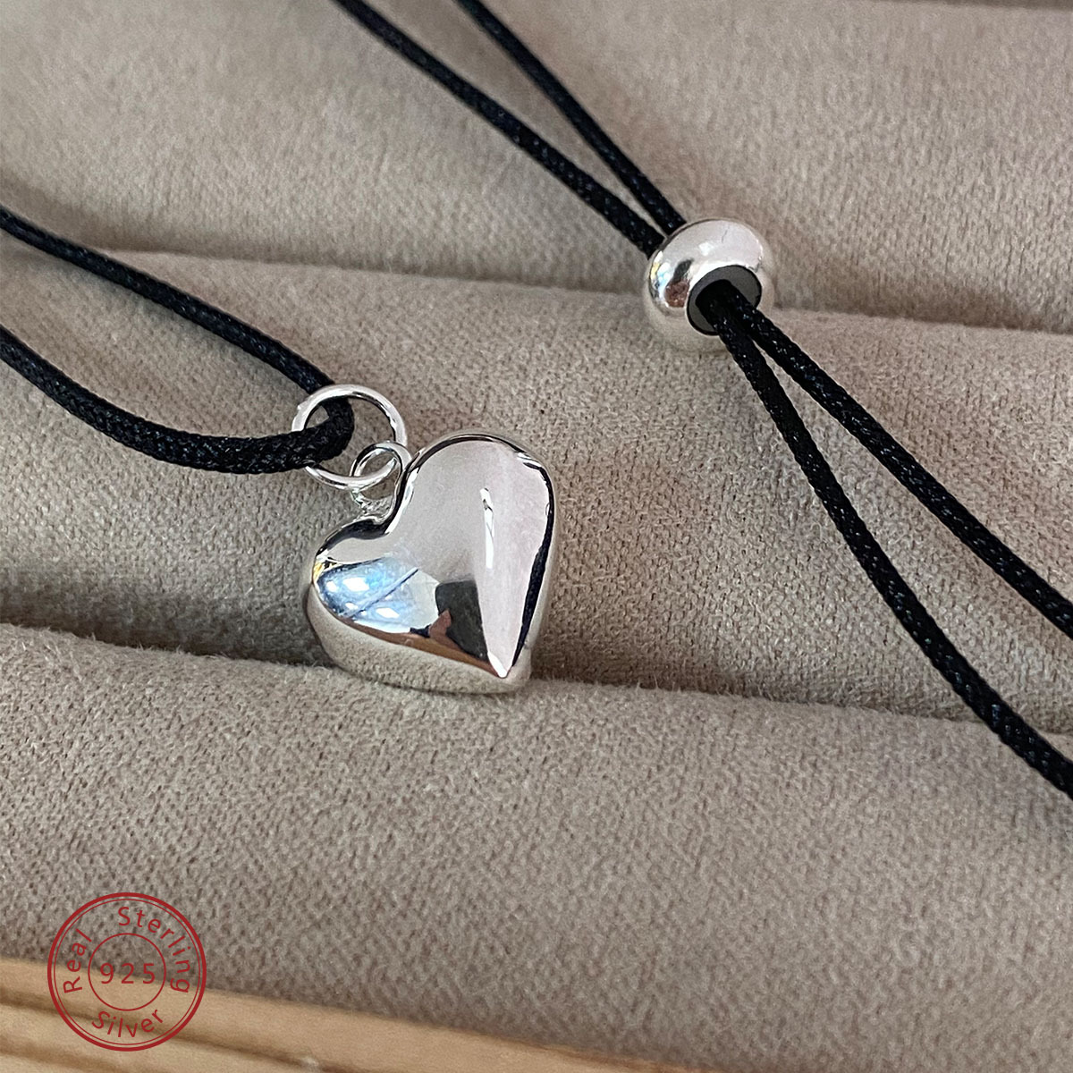 Woven Chain Chain Type 1 Piece Quantity Daily Occasion 925 Sterling Silver Rope Woven Chain Plating Heart Shape Pendant Necklace