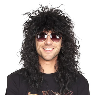 2024 Tong Can Halloween Hot Selling European and American Hot Punk Rock Men's Wig High Temperature Silk Chemical Fiber Headgear Wholesale