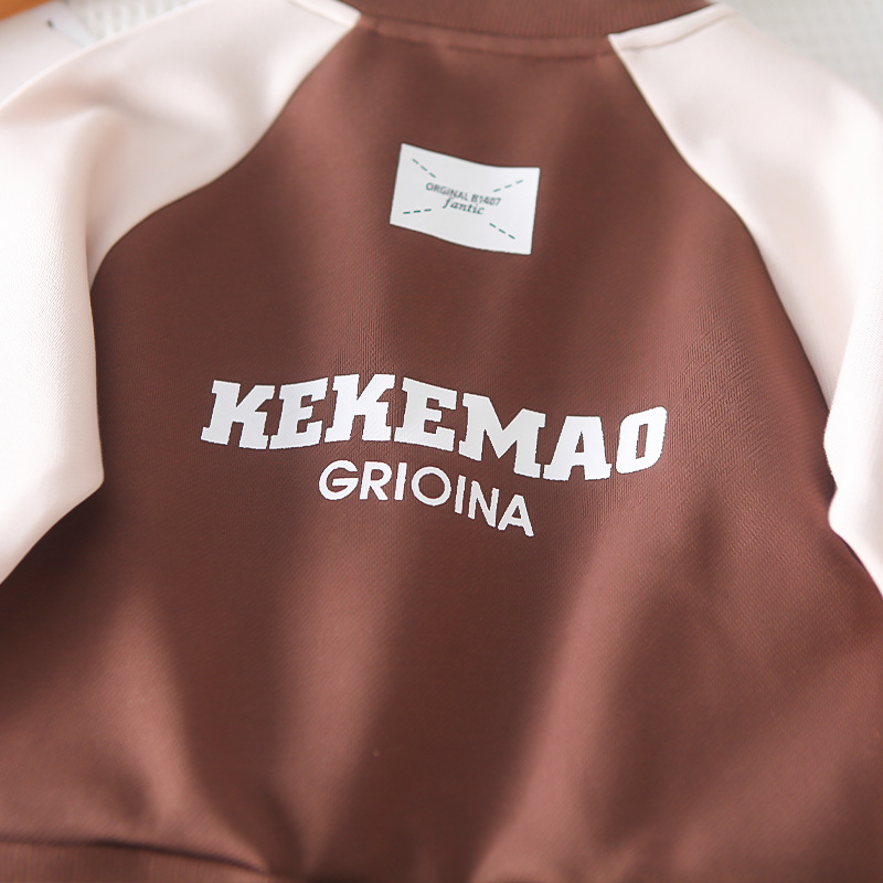 Jungen 2023 Neue Frühling und Herbst Sport Baseball Kragen Splice Zwei Stück Set Baby Fasionable Cildren's_voghion.com