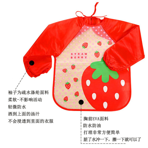 Children's smock EVA reverse dressing foreign trade long-sleeved waterproof baby eating bib Amazon painting clothes wholesale