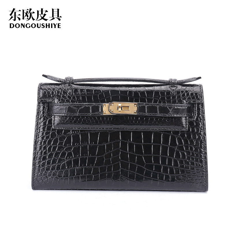 2026 Live-Stream Hot-Selling First-Generation Crocodile Leather Kelly Bag for Women, Fashionable Shoulder Crossbody Handbag with Genuine Leather Lock Buckle Small Square Bag 2026 Live-Stream Hot-Selling First-Generation Crocodile Leather Kelly Bag for Women, Fashionable Shoulder Crossbody Handbag with Genuine Leather Lock Buckle Small Square Bag